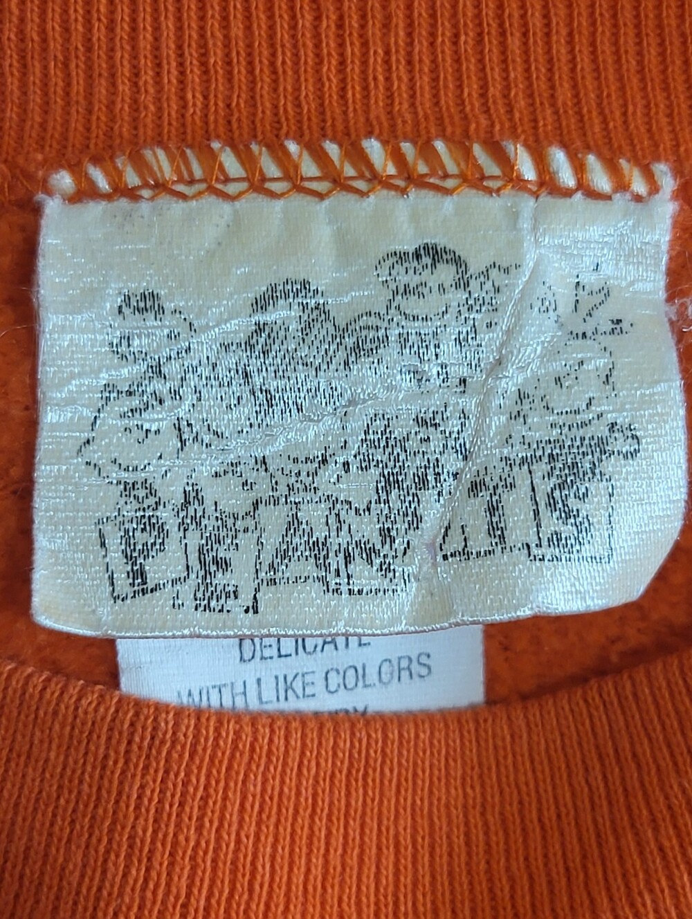 Vintage 80s Peanuts Snoopy Woodstock Halloween Sweatshirt Unisex Sz L Orange USA - Picture 6 of 16